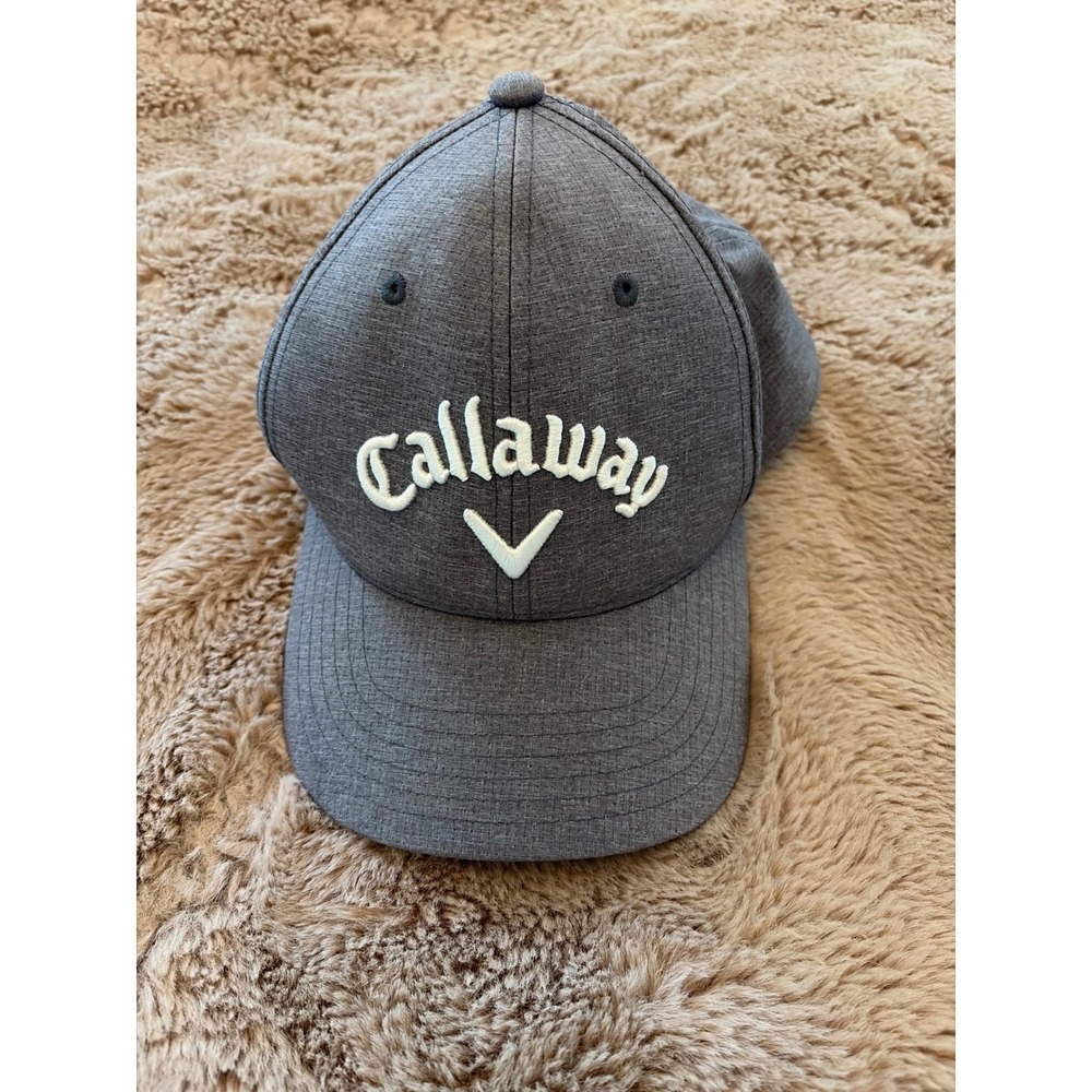 Callaway Golf Hat Mens Adjustable Grey Odyssey Logo Embroidered Baseball Cap
